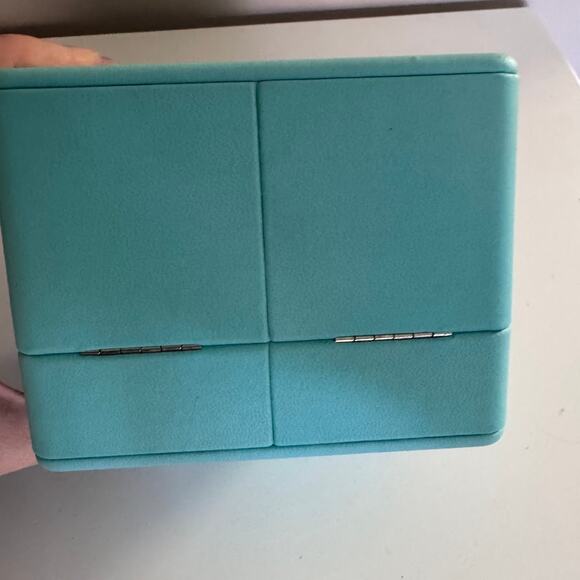 Tiffany & Co Lux Leather Blue Hinged Jewelry Watch Presentation Box Square - Picture 10 of 10